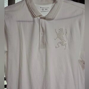 Classic White Polo Shirt with Embroidered Lion